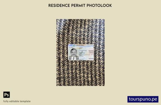 listo para imprimir plantilla FRONTAL de foto de tarjeta de residente permanente
